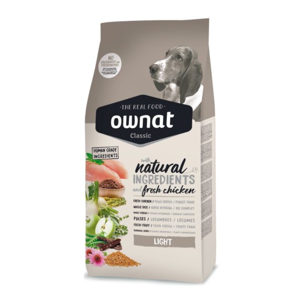 Ownat Classic light chien croquettes au poulet