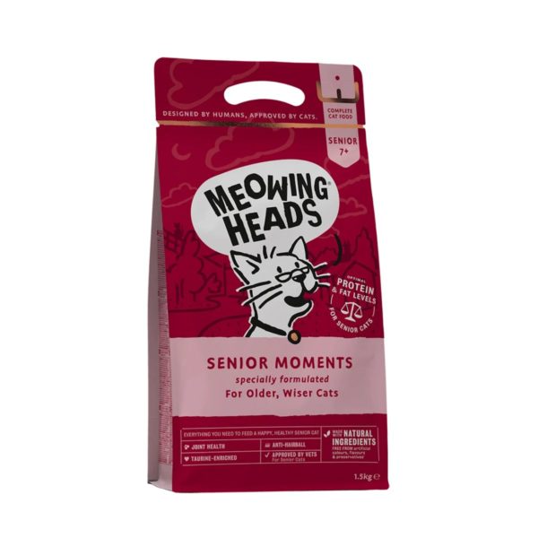 Meowing Heads croquettes pour chat Sénior Poulet et Saumon